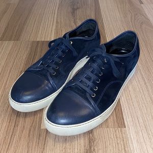 Lanvin DBB1 Suede and Leather Sneakers - Navy